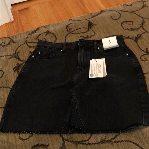 womens black jean skirt